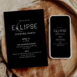 Convites Eclipse Solar 2024 Festa de Visualização de Eclips