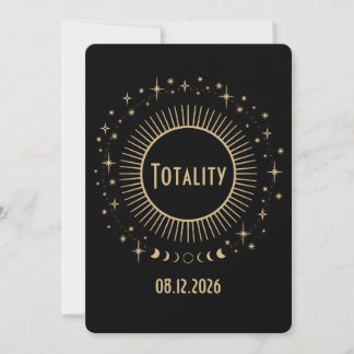 Convites Eclipse Solar 2026 Estrela Celestial Festa Preto O