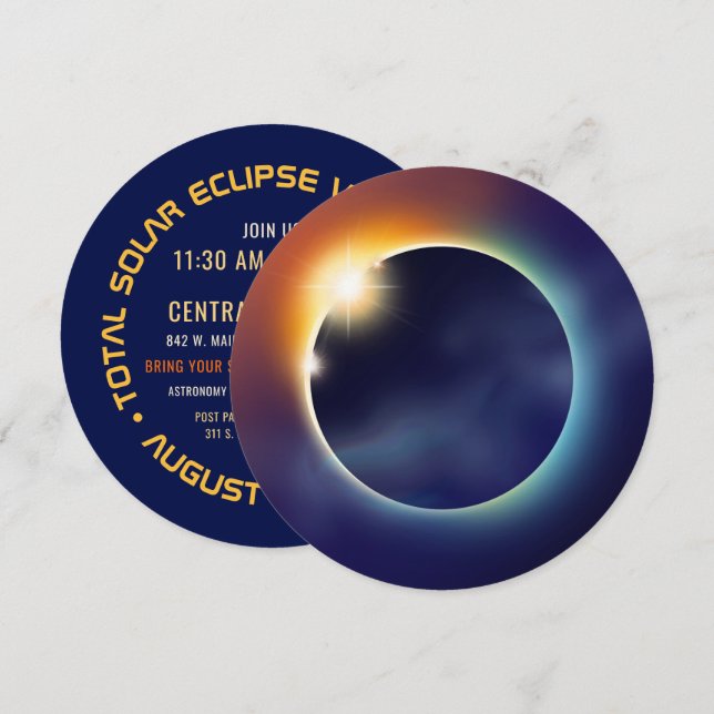 Convites Eclipse Solar | Astronomy Star Party (Frente/Verso)