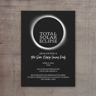 Convites Eclipse Solar Total - 2024 ou data personalizada