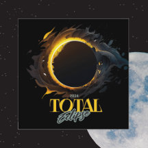 Eclipse Solar Total 8 de abril de 2024 Preto Cósmi