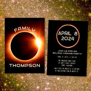 Convites Eclipse Total do Sol da Família Americana 8 de abr