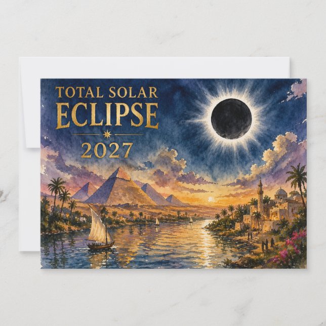 Convites Eclipse Total Solar 2027 Egito (Frente)