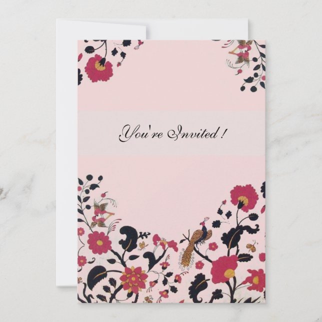 Convites EDEN, preto e branco, rosa vermelho (Frente)