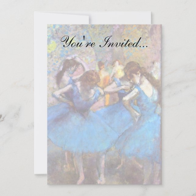 Convites Edgar Degas - Dançarinas em Azul - Amante de Dança (Frente)