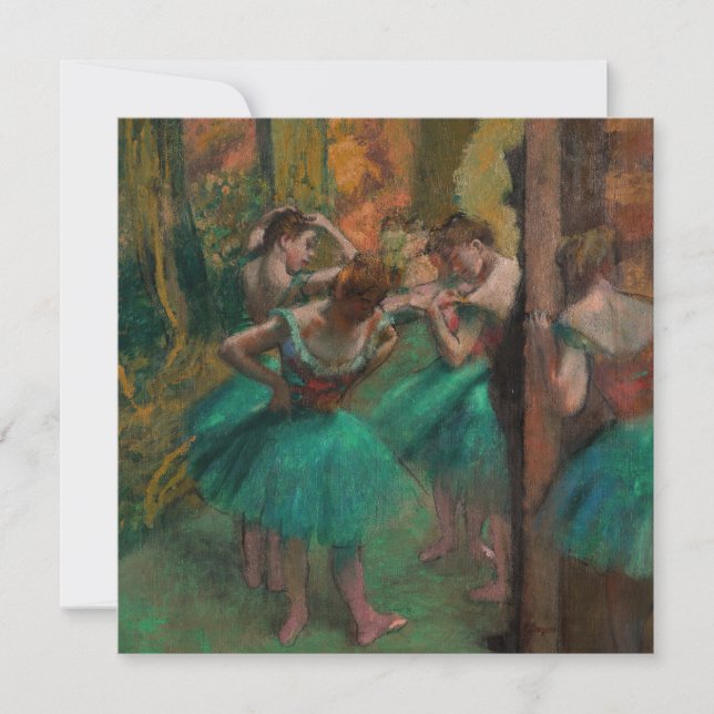 Convites Edgar Degas - Dançarinos, Rosa e Verde (Frente)