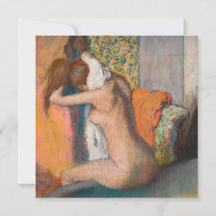 Convites Edgar Degas - Depois do Banho, Mulher Limpando o P