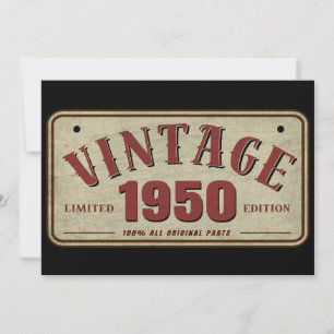 Convites Edição Limitada Vintage 1950 Todas as Peças Origin