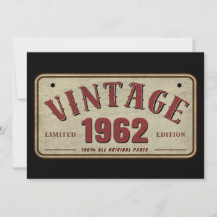 Convites Edição Limitada Vintage 1962 Todas as Peças Origin