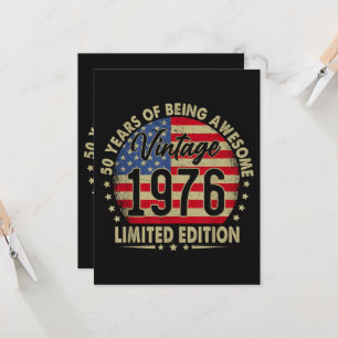 Convites Edição Limitada Vintage 1976 com 50 Anos