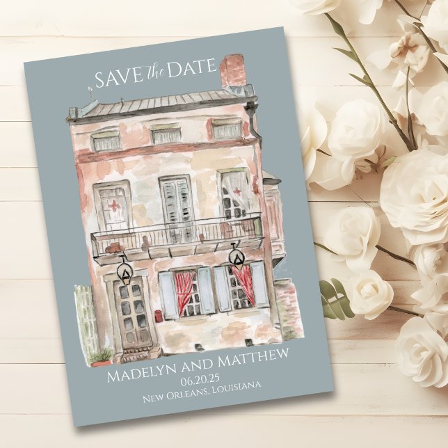Convites Edifício Histórico de Nova Orleans Aquarela (Criador carregado)