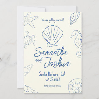 Convites Editable Beach Wedding Save the Date Card