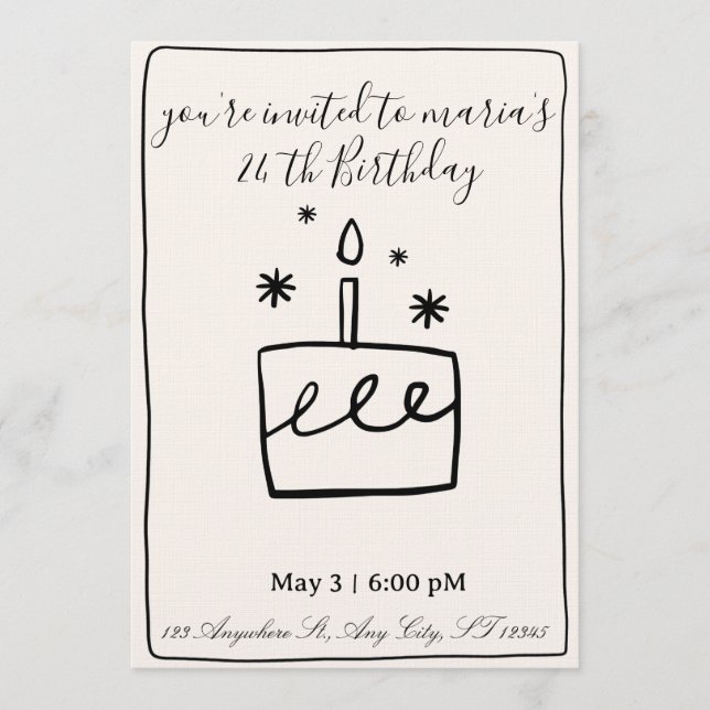 Convites Editable Birthday Invitation – Colorful Party Temp (Frente)