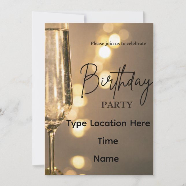 Convites Editable Birthday Party Invitations (Frente)