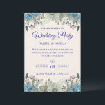 Convites Editable Blue Botanical Wedding Invitation Card<br><div class="desc">An elegant wedding invitation featuring soft blue typography and a delicate botanical floral frame. The artistic arrangement of flowers and leaves creates a romantic and timeless atmosphere for your special celebration. This invitation is fully customizable, allowing you to easily edit names, date, time, and location to perfectly match your wedding...</div>