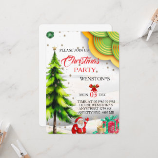 Convites Editable Christmas Party Invitation, Printable