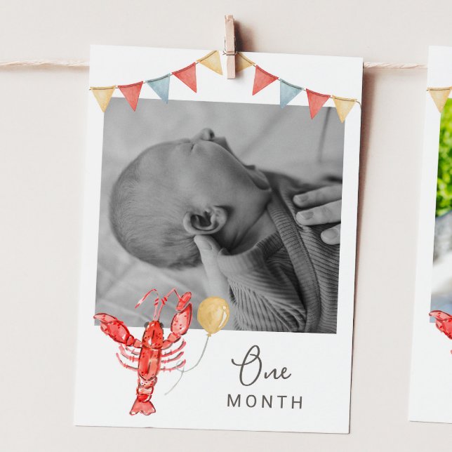 Convites Editable Crawfish Monthly Photo Banner Card (Criador carregado)