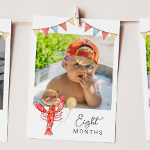 Editable Crawfish Monthly Photo Banner Card