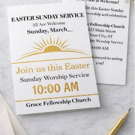 Convites Editable Easter Church Invitation Sunday Service