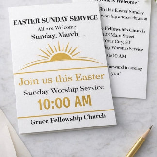 Convites Editable Easter Church Invitation Sunday Service