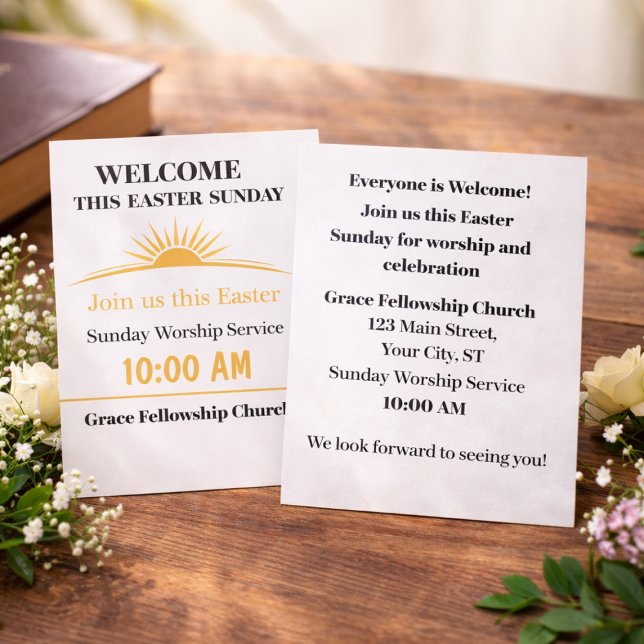 Convites Editable Easter Church Service Invitation Card (Criador carregado)