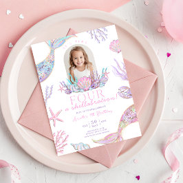 Convites Editable Four Mermaid Tail Invitation Picture Four