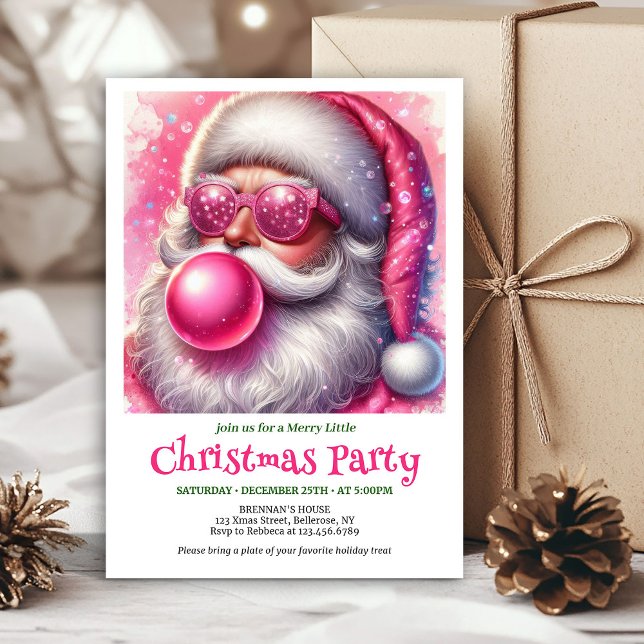 Convites Editable Funny Santa Heart Glasses Christmas  (Editable Funny Santa Heart Glasses Christmas Invitation

)