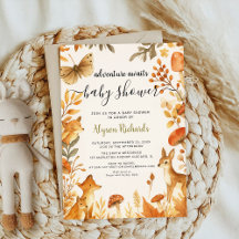 Editable Gender Neutral Fall Woodland Baby Shower
