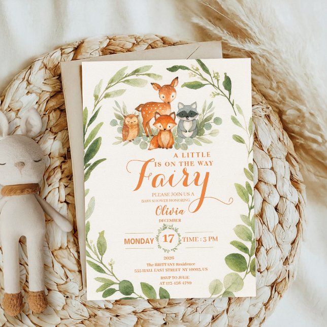 Convites Editable Gender Neutral Fall Woodland Baby Shower (Criador carregado)