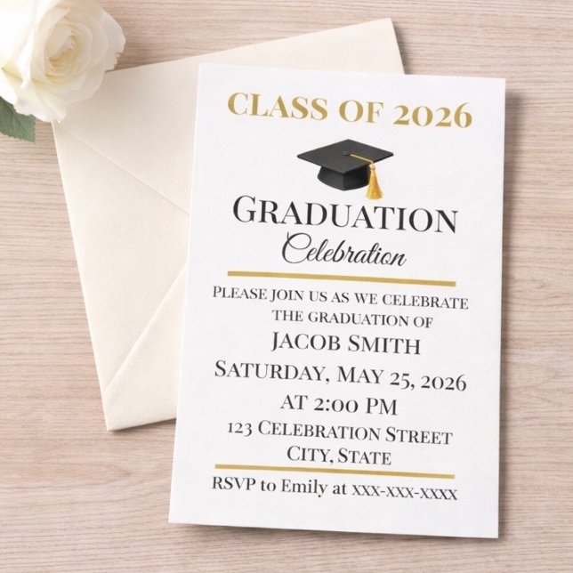 Convites Editable Graduation Invitation 5x7  (Criador carregado)