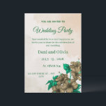 Convites Editable Green Floral Wedding Party Invitation<br><div class="desc">A stylish wedding invitation featuring elegant green typography and artistic floral accents on a soft textured background. This customizable design allows you to easily edit the names, date, time, and location to match your special celebration. Perfect for couples looking for a modern yet romantic invitation with a natural botanical touch....</div>