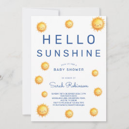 Convites Editable Hello Sunshine Baby Shower