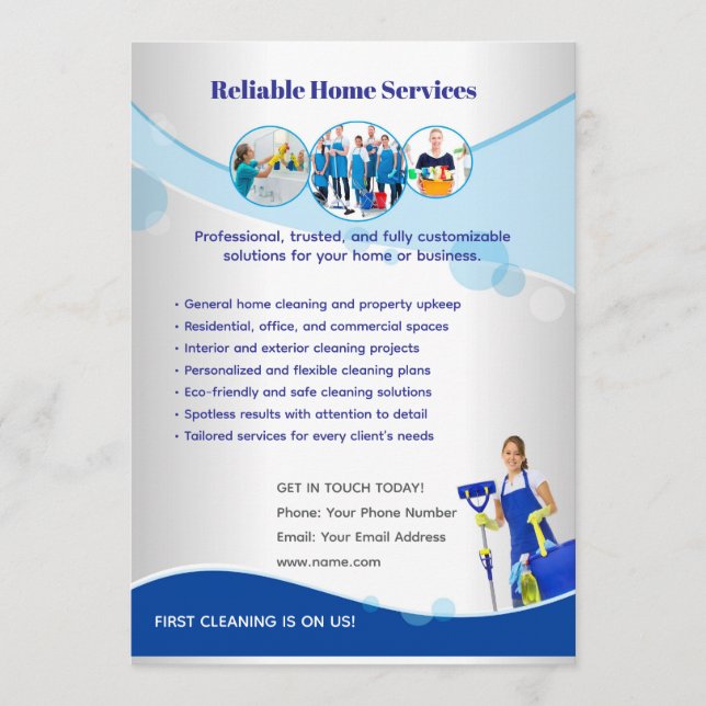 Convites Editable Home Services Flyer Template (Frente)