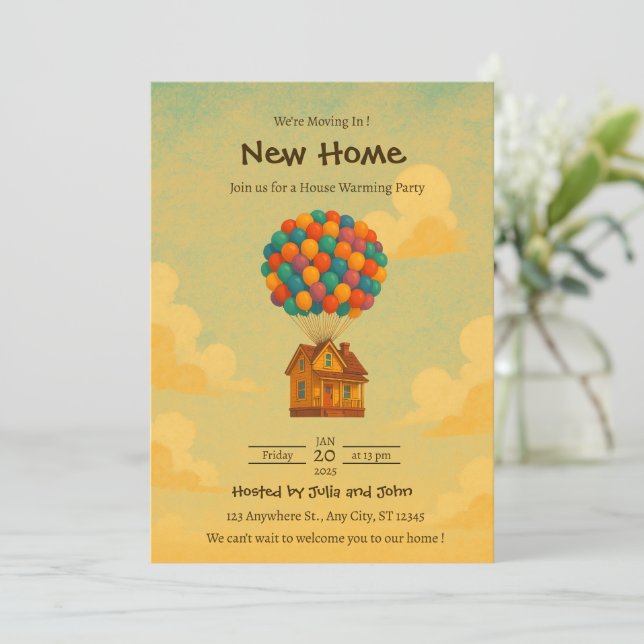 Convites Editable Housewarming Invitation (Em pé/Frente)
