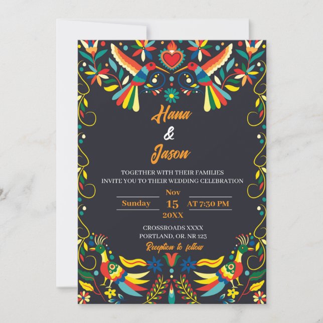 Convites Editable Mexican Wedding Invitation 4 (Frente)