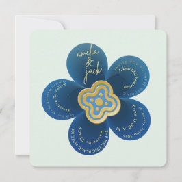 Convites Editable Minimalist Flower Wedding Invite | Custom