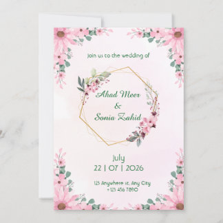 Convites Editable Muslim wedding invitation Floral 