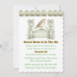 Convites Editable Neutral Vintage Baby Shower Invitation