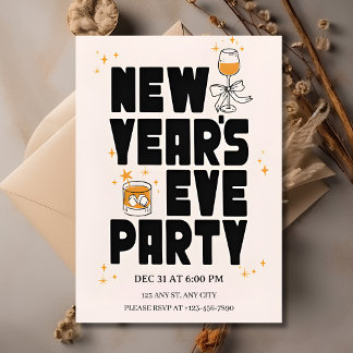 Convites Editable New Year Party Invitation 2026