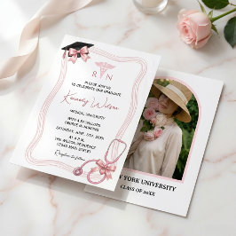 Convites Editable Nursing Graduation Invitation with Photo