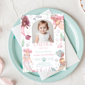 Convites Editable Oneder the Sea Mermaid Invitation