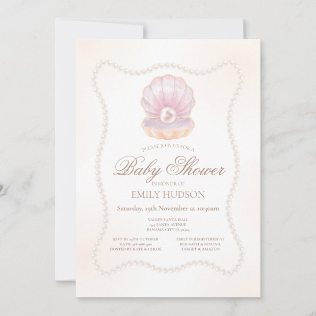 Convites Editable Pearl Invitation (Frente)