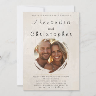 Convites Editable Photo Front QR Back Option Wedding