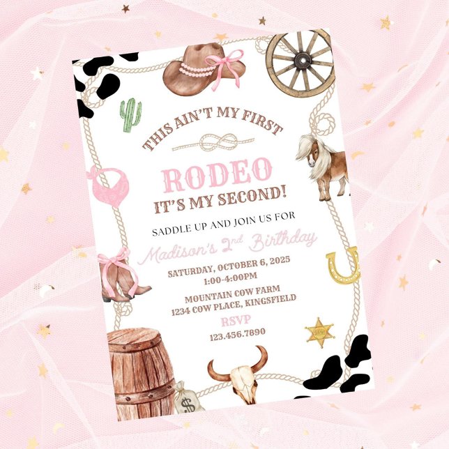 Convites Editable Rodeo Birthday invitation-rodeo party-cow (Criador carregado)