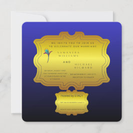 Convites Editable Royal Blue Elegant Wedding Invite | Custo