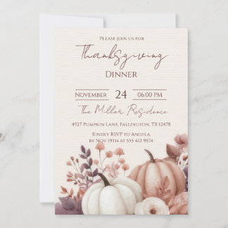 Convites Editable Rustic Autumn Thanksgiving Dinner Invitat