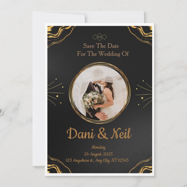Convites Editable Rustic Wedding Invitation Set & RSVP Bund (Frente)