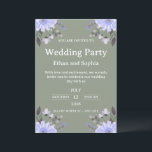 Convites Editable Sage Green Floral Wedding Invitation<br><div class="desc">A graceful wedding invitation featuring a soft sage green background with delicate lavender and white floral accents in the corners. The elegant typography and botanical style create a romantic and timeless design perfect for modern weddings. This invitation is fully customizable, allowing you to easily edit the names, date, time, and...</div>