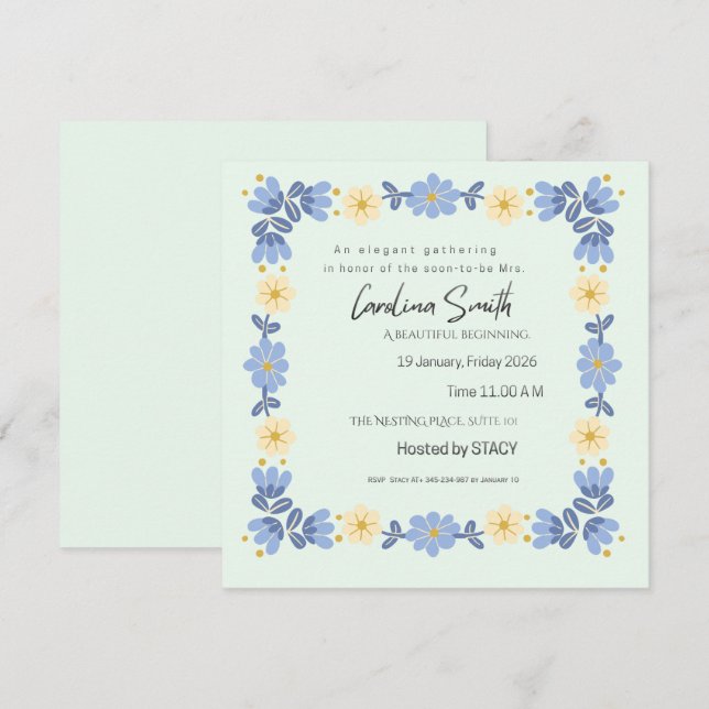 Convites Editable Spring Garden Bride to Be Invite | Custom (Frente/Verso)
