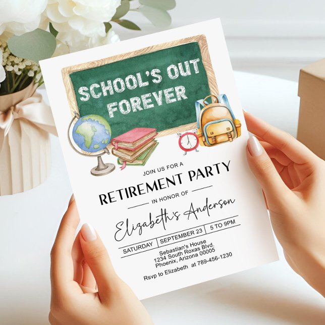 Convites Editable Teacher Retirement Party Invitation (Digi (Criador carregado)